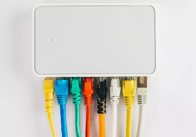 Wireless router with antennas and illuminated status lights