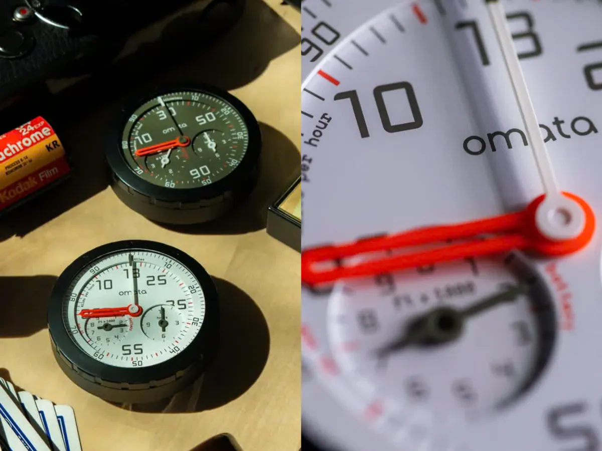 Illustration of a handlebar-mounted cycling computer with an analog dial