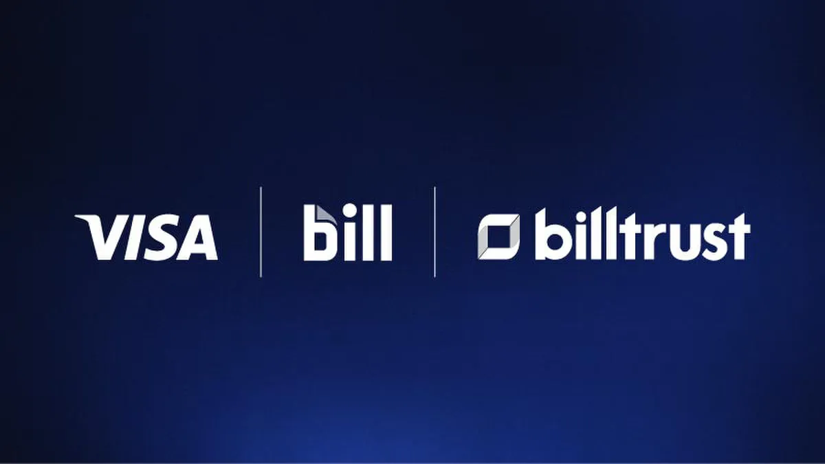 Illustration of a digital invoice beside a payment card and computer