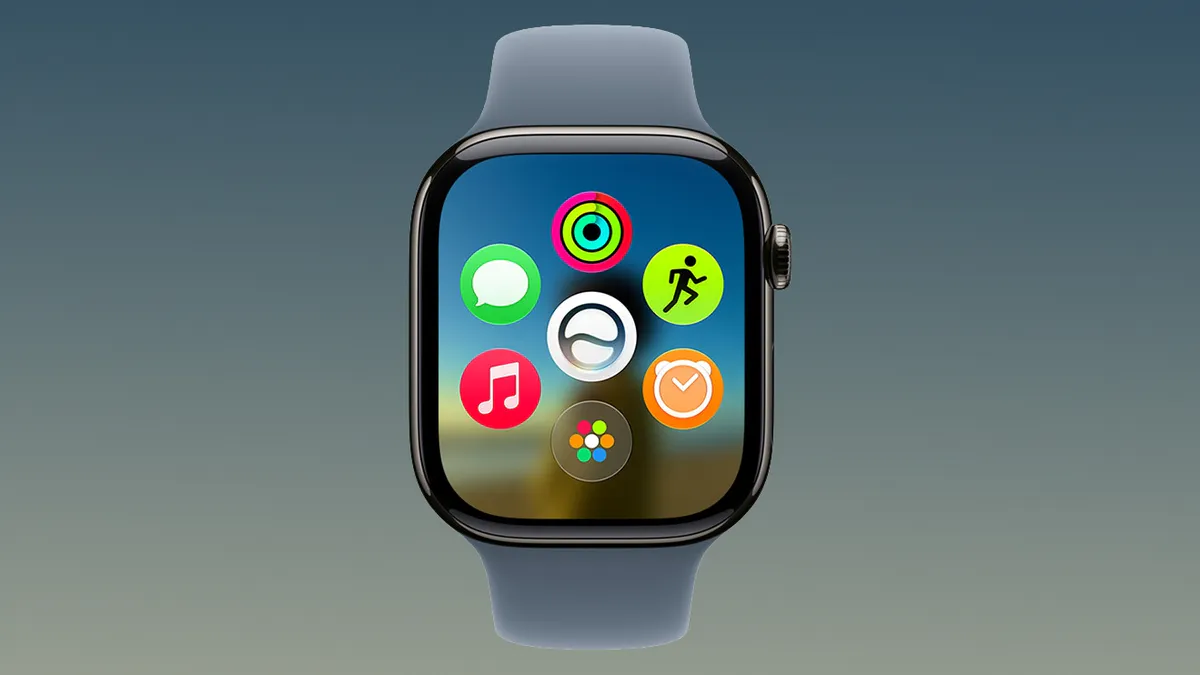 Smartwatch beside a smartphone on a desk