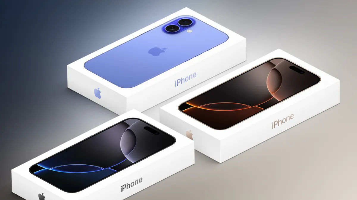Sealed smartphone box on a retail counter