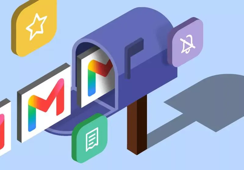 Illustration of email and photo icons beside privacy settings