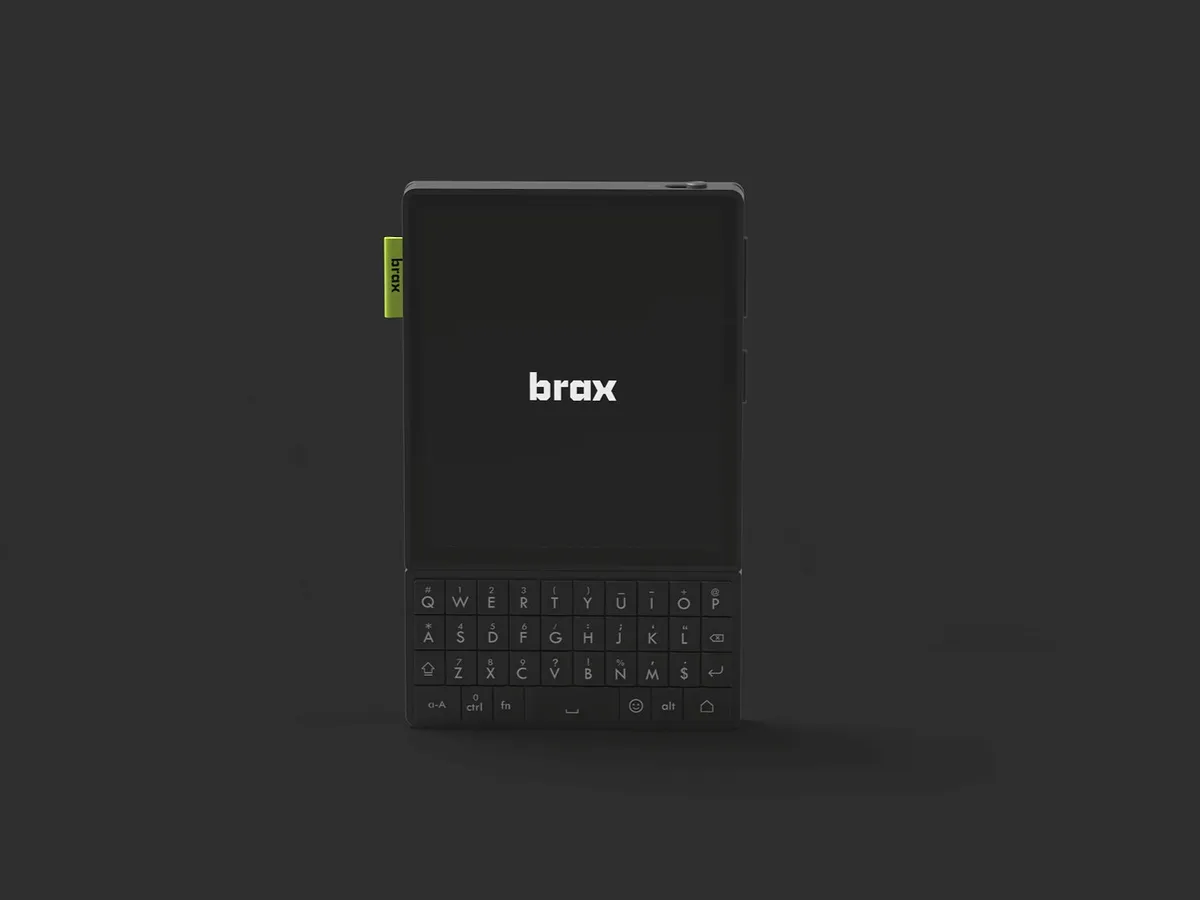 Illustration of a compact smartphone beside a detachable physical keyboard