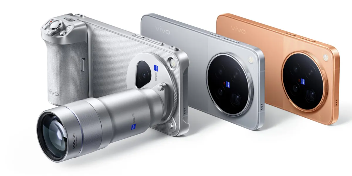 Illustration of three smartphones with rear camera arrays