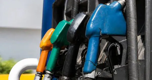 Fuel pump nozzles at a filling station