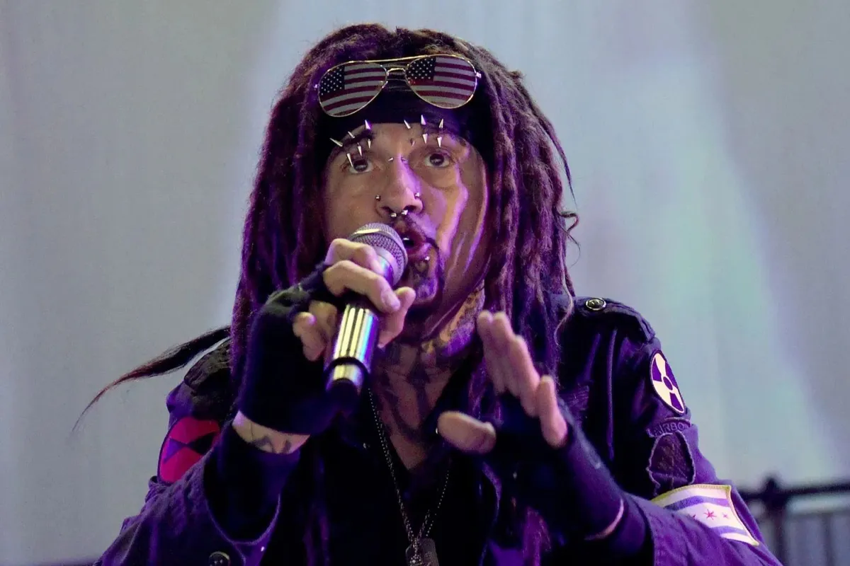 Microphone and instruments on a concert stage