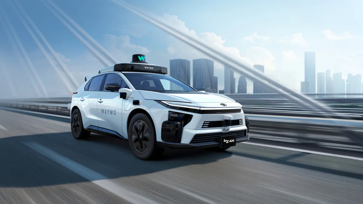 Illustration of an electric vehicle equipped with autonomous-driving sensors