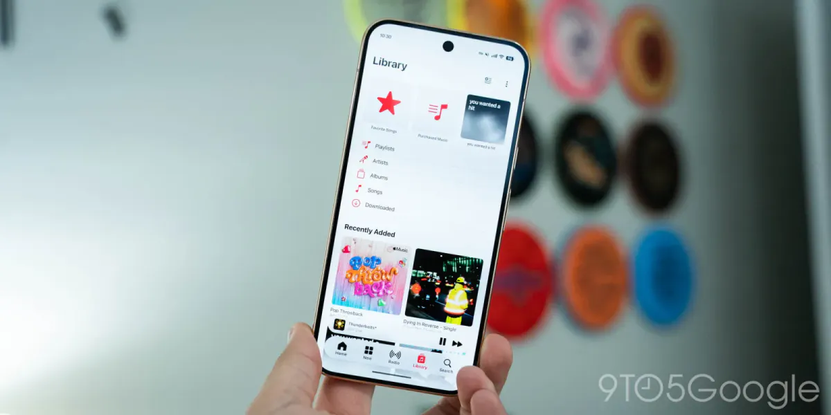 Smartphone displaying a music app interface